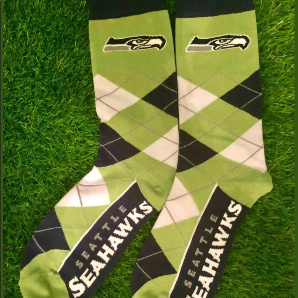 Seattle Seahawks Socks For Bare Feet Argyle Socks